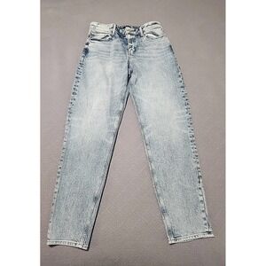 Women's Express Jean Relaxed Tapered Mid Rise Size 8R Light Wash